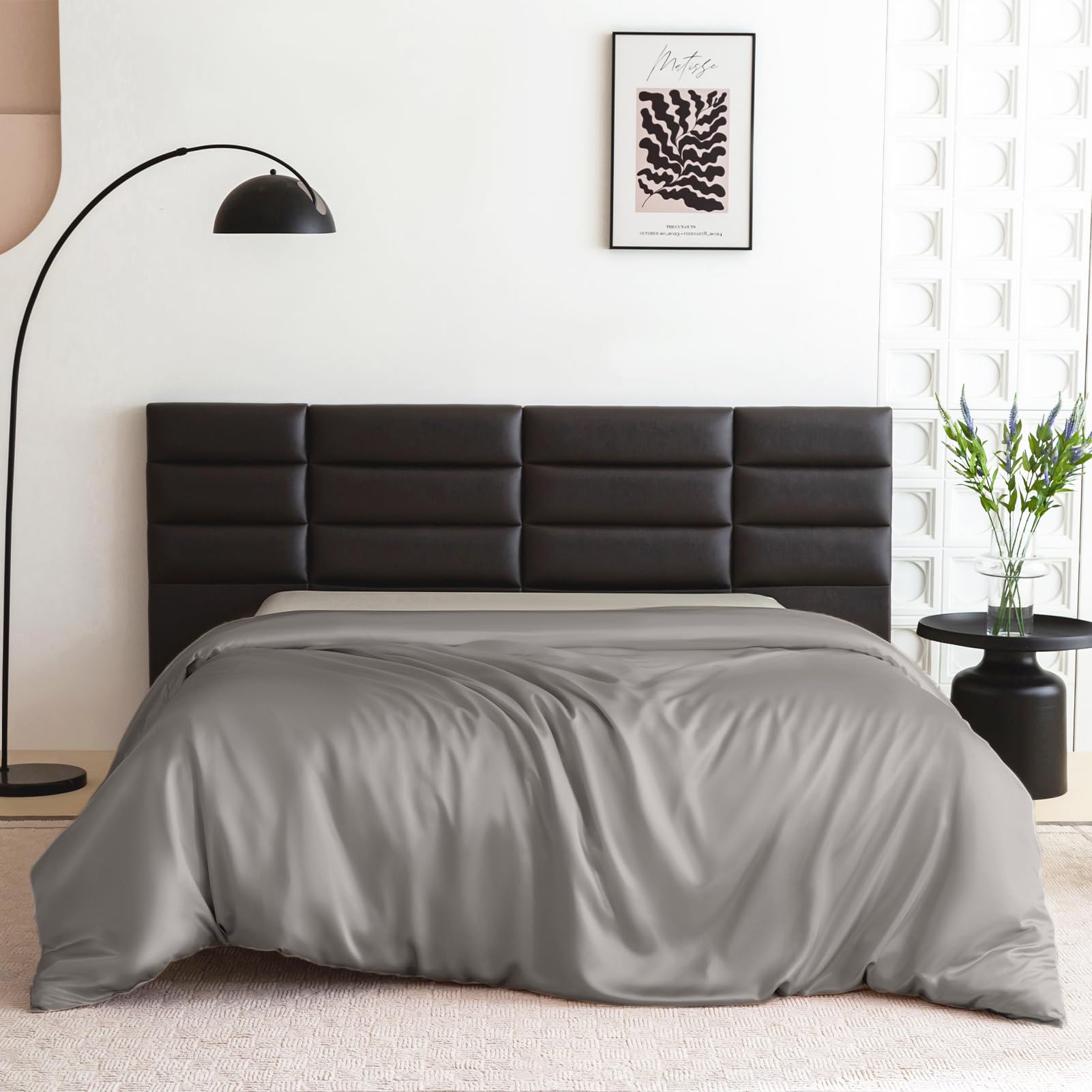 Grey Mulberry Silk Duvet Cover, King